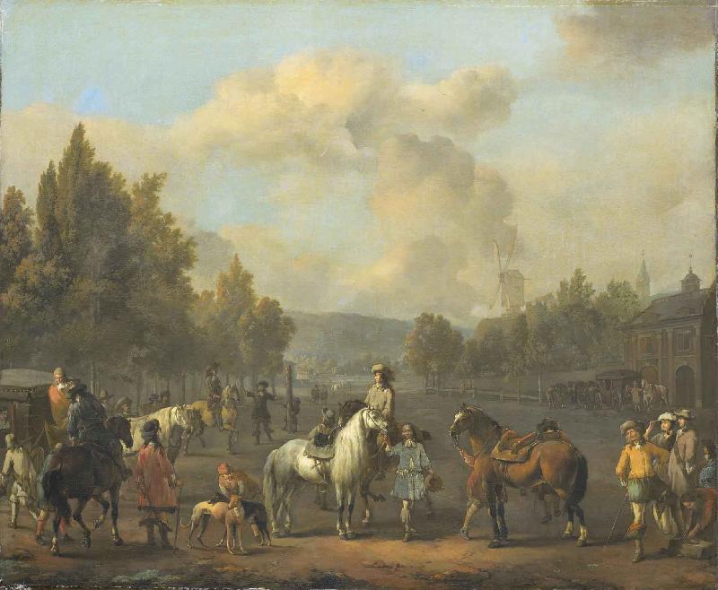 LINGELBACH, Johannes The riding school France oil painting art